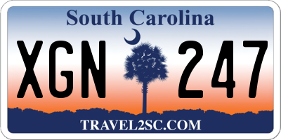 SC license plate XGN247