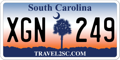 SC license plate XGN249