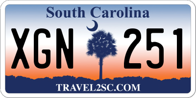 SC license plate XGN251