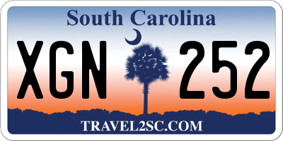 SC license plate XGN252