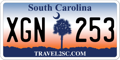 SC license plate XGN253