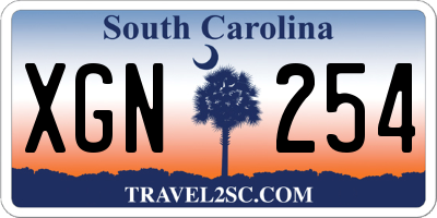 SC license plate XGN254