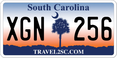 SC license plate XGN256