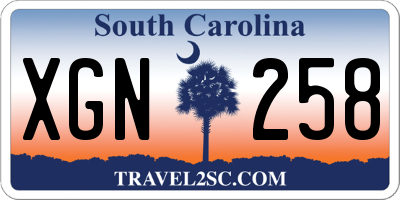 SC license plate XGN258