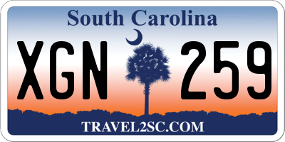 SC license plate XGN259