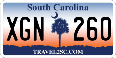 SC license plate XGN260