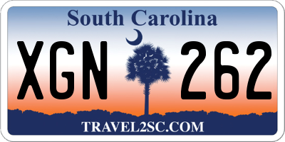 SC license plate XGN262