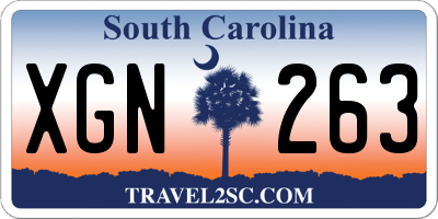 SC license plate XGN263