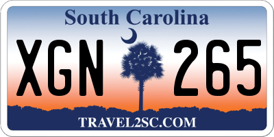 SC license plate XGN265