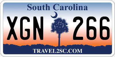 SC license plate XGN266