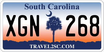 SC license plate XGN268