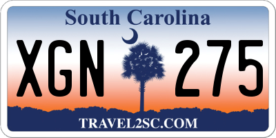 SC license plate XGN275