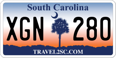 SC license plate XGN280