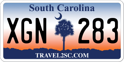 SC license plate XGN283