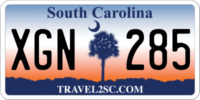 SC license plate XGN285