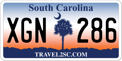 SC license plate XGN286