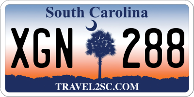 SC license plate XGN288