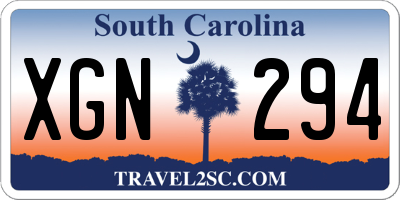 SC license plate XGN294