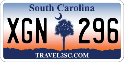 SC license plate XGN296
