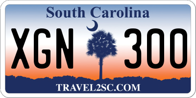 SC license plate XGN300