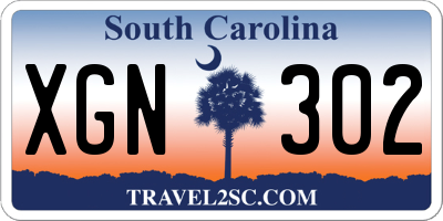SC license plate XGN302