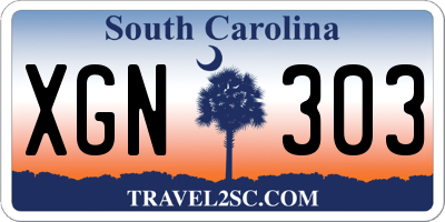 SC license plate XGN303
