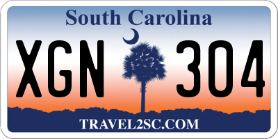 SC license plate XGN304