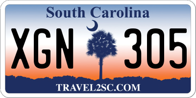 SC license plate XGN305
