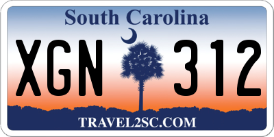 SC license plate XGN312
