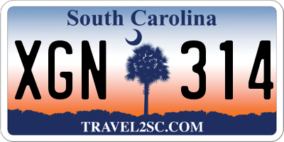 SC license plate XGN314