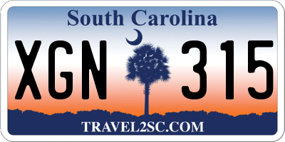 SC license plate XGN315