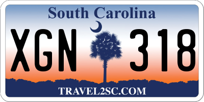 SC license plate XGN318