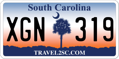 SC license plate XGN319
