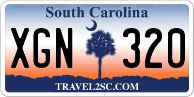 SC license plate XGN320