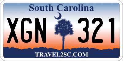 SC license plate XGN321