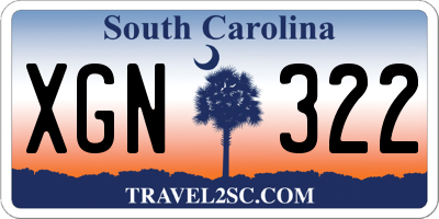 SC license plate XGN322