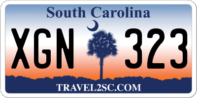 SC license plate XGN323