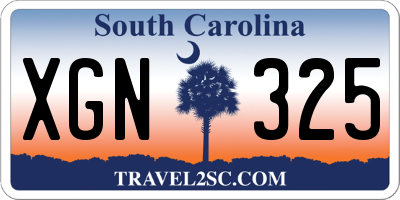 SC license plate XGN325