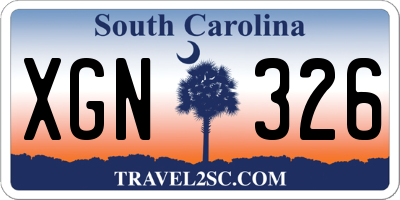 SC license plate XGN326