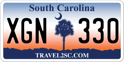SC license plate XGN330