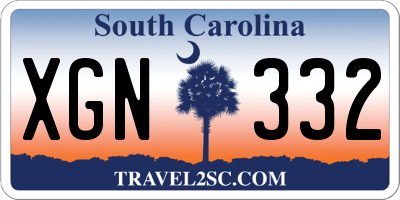 SC license plate XGN332