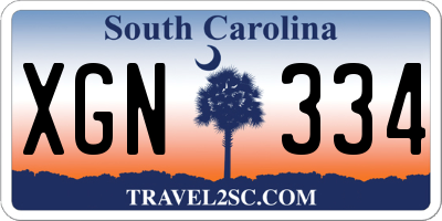 SC license plate XGN334