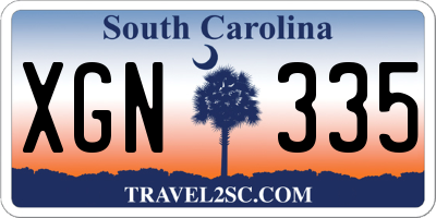 SC license plate XGN335