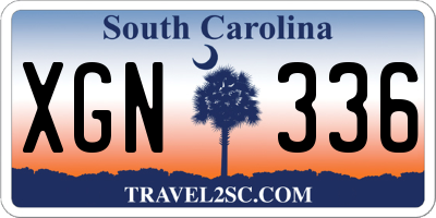 SC license plate XGN336