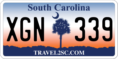 SC license plate XGN339