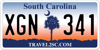 SC license plate XGN341