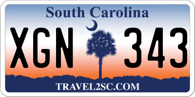 SC license plate XGN343