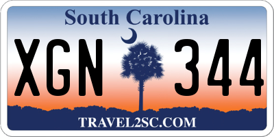 SC license plate XGN344