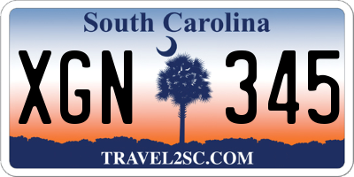 SC license plate XGN345