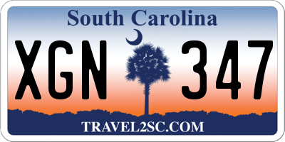 SC license plate XGN347